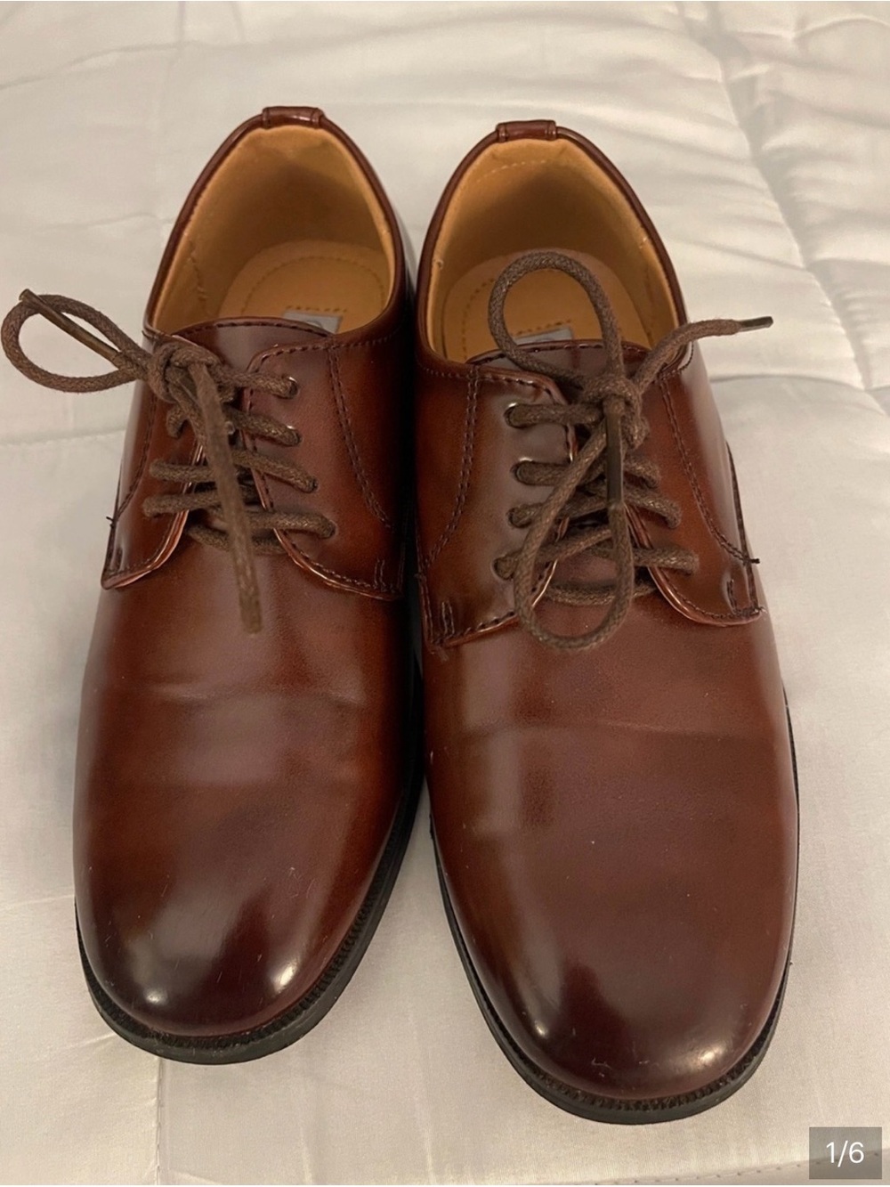 Tip Top | Kids Brown Lace-up Formal Dress Shoe | Sz 13